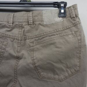 Hilti Solid Brown Cotton Flat Front 5 Pocket Jeans Style Chino Pants Mens 34x33